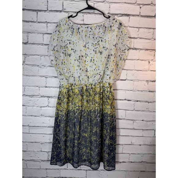 Cato Plus Size 14W White Yellow Gray Ombre Geometric Sleeveless Mid Dress - Picture 8 of 9